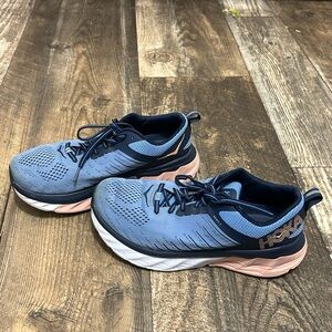 Hoka Blue and Pink Running Shoes Size 8